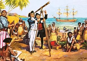 Джеймс Кук (7 ноября 1728 года, Мартон, Йоркшир, Англия — 14 февраля 1779, остров Гавайи) — английский военный моряк, исследователь, картограф и первооткрыватель, член Королевского общества и капитан Королевских ВМС Джеймс Кук (7 ноября 1728 года, Мартон, Йоркшир, Англия — 14 февраля 1779, остров Гавайи) — английский военный моряк, исследователь, картограф и первооткрыватель, член Королевского общества и капитан Королевских ВМС